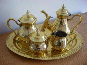 piece solid brass tea set. Made in India  