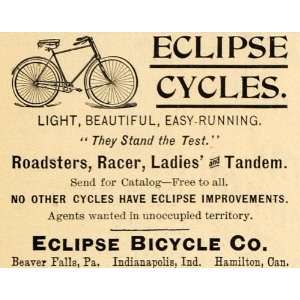   Ad Eclipse Cycles Roaster Racer Ladies Tandem Bike   Original Print Ad