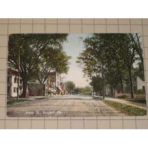  1910 Color Post Card: Main St., Sanford, Me (Maine 