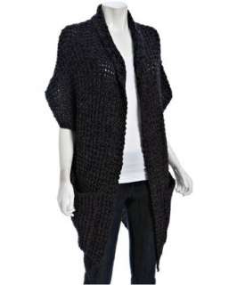Patterson Kincaid navy chunky knit cocoon cardigan sweater   