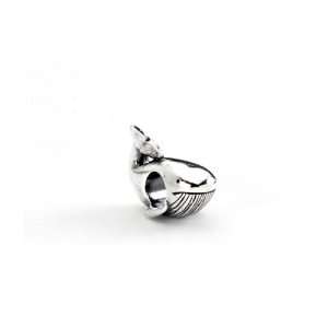    Whale Charm in Silver for Pandora and 3mm bracelets Jewelry