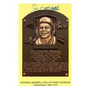   Morgan Autographed Hall of Fame Plaque 