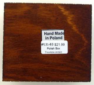 Carved Polish Handcrafted Wood Jewelry Keepsake Box NEW  