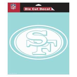 San Francisco 49ers Die Cut Decal   8in x8in White  Sports 
