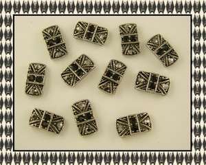 Hole Beads #11 Marcasite Tablets Made with Hematite Swarovski 