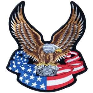    3 inch Patch   American Flag Banner Eagle: Patio, Lawn & Garden