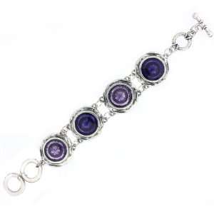   Textured Heirloom Seaside Bracelet with Toggle Bar in Purple Amethyst