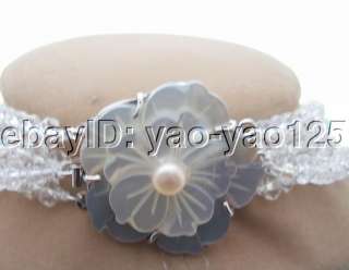  shell, faceted opal, white jade flower, good quality, high luster