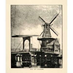 1886 Print Windmill Mill Netherlands Haarlem Harlem City Netherlands 