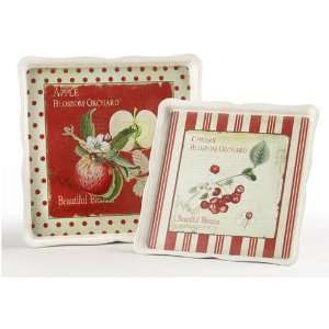 Vintage Style Shabby Cottage Chic Orchard Tray Set: Home 