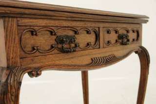 Antique French Carved Oak Turn Over Games, Console, Foyer Table  