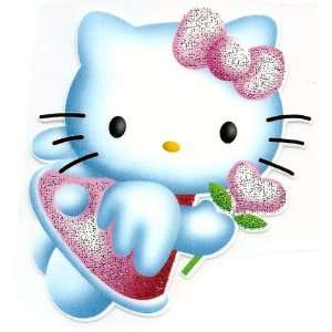 Hello Kitty Angel with heart rose flower Iron On Transfer for T Shirt 