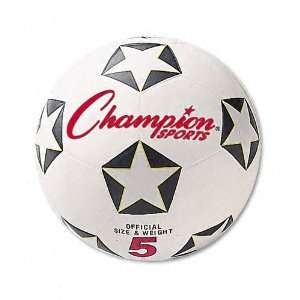  Champion Sports  Soccer Ball, Rubber/Nylon, 6, White/Black 