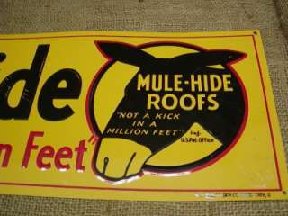   Hide Roof Store Sign  Antique Old Hardware Signs Embossed 6524  