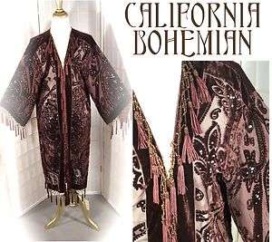   VICTORIAN PAISLEY 1920s Silk Velvet CRYSTAL Kimono JACKET NEW  