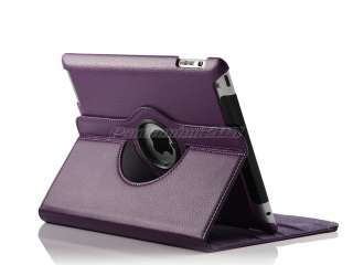 For iPad 3 3rd 360°Rotating Magnetic PU Leather Case Smart Cover w 