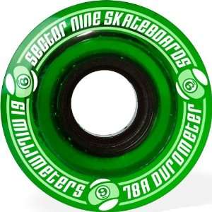  Sector 9 9 Ball 78a 61mm Clear Green Skate Wheels: Sports 