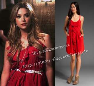 AUTH$325 Rebecca Taylor Waterfall Cami Dress in Scarlet  