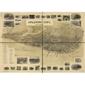  Historic Panoramic Map Atlantic City, New Jersey.