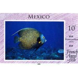  Mexico Angel Fish Stamp Print (Reproduction) 6 X 9