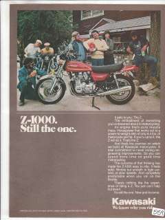 Kawasaki KZ1000 vintage motorcycle advertisement Ad art 1978  