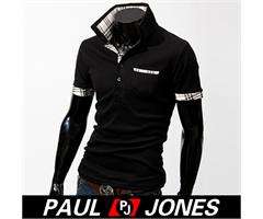 pj mens casual short sleeve golf tennis polo shirt cl2558