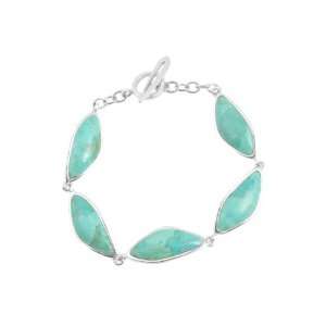  Barse Sterling Silver Turquoise Link Bracelet: Jewelry