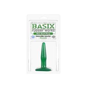  Basix Rubber Works Mini Butt Plug   Green: Everything Else