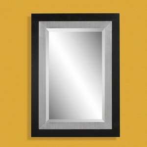  Bassett Mirror Black and Silver Rectangular Mirror