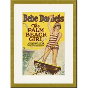    Gold Framed/Matted Print 17x23, The Palm Beach Girl