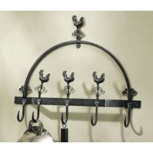  French Country Rooster Wall Mount Pot Rack Hanger