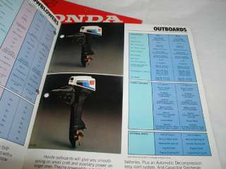 HONDA EM500 EM600 ES6500 BF75 BF100 OUTBOARD BROCHURE  