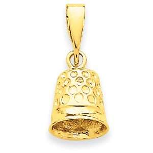  14k Yellow Gold Thimble Charm Jewelry
