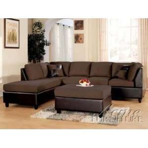   Chocolate Left Facing Chaise Sectional   Acme 10110
