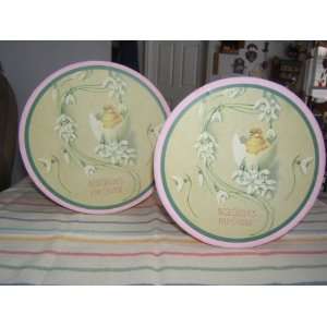 Vintage Style ~ Easter ~ Pink Stacking Hat Boxes   Decoration:  