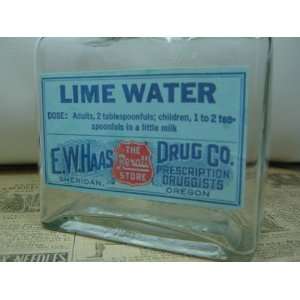    Lime Water Vintage Design Apothecary Bottle 