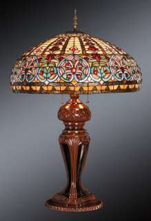 VICTORIAN ELEGANCE * TIFFANY STYLE STAINED GLASS LAMP  