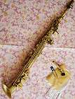 High Grade Brass Copper Soprano Saxello Curved Bell Saxophone High F# 