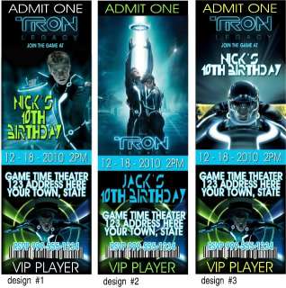 Tron Legacy Personalized Birthday Invitations & Favors  