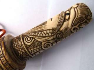   Japanese hand carved ox bone tanto short sword,Edo period.  