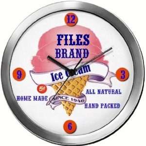  FILES 14 Inch Ice Cream Metal Clock Quartz Movement 