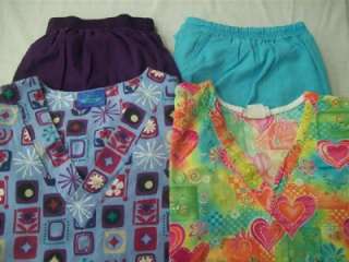 Medical Dental Scrubs Lot of 10 Printed Outfits Sets Size XL Extra 