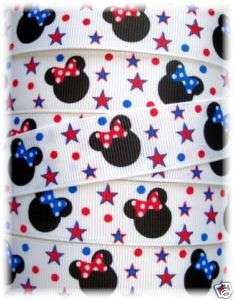OH MY PATRIOTIC MINNIE MOUSE STAR GROSGRAIN RIBBON  