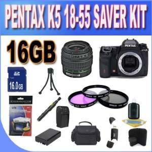 Pentax K 5 16.3 MP Digital SLR Black with PENTAX 18 55 f/3.5 5.6 II AF 