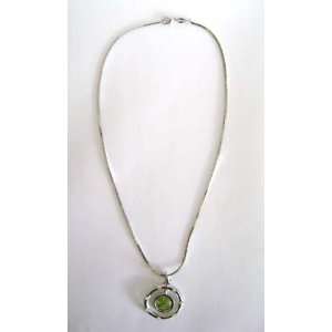   Leaf Clover Circle of Love and Luck Silver Necklace Toys & Games