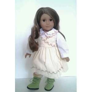  Soft White Dress with Boots For American Girl Dolls Toys 