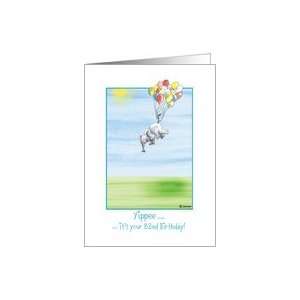   82nd Birthday, cute Elephant flying with balloons Card Toys & Games