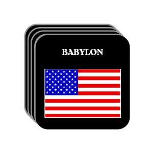  US Flag   Babylon, New York (NY) Set of 4 Mini Mousepad 