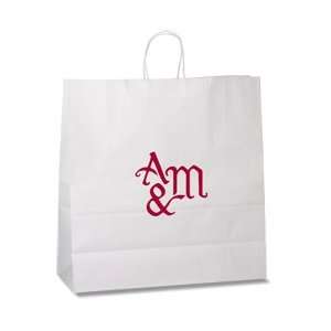  Kraft Paper White Shopping Bag 18 3/4 x 18   250 with your logo 