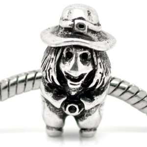 Free Shipping!)  Witch  Antiqued Silver Bead Charm Spacer Pandora 